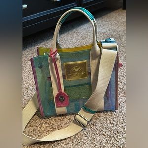 Kurt Geiger Long Mini Crossbody Vinyl Rainbow Shimmer Southbank Tote Bag